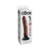 King Cock 7in Vibrating Dildo w/Suction Cup Brown, Pipedream