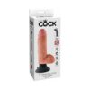 King Cock 7in Vibrating Dildo w/Balls Beige, Pipedream