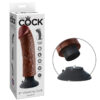 King Cock 8 Inch Vibrating Dildo Brown, Pipedream