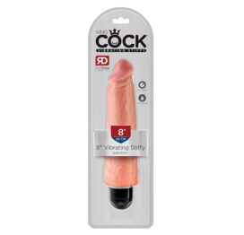 King Cock 8 Inch Vibrating Stiffy Dildo Beige