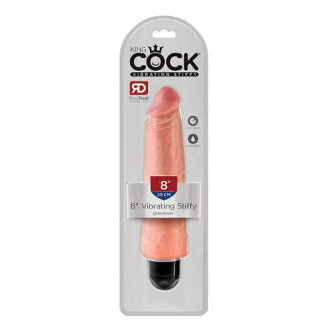 King Cock 8 Inch Vibrating Stiffy Dildo Beige