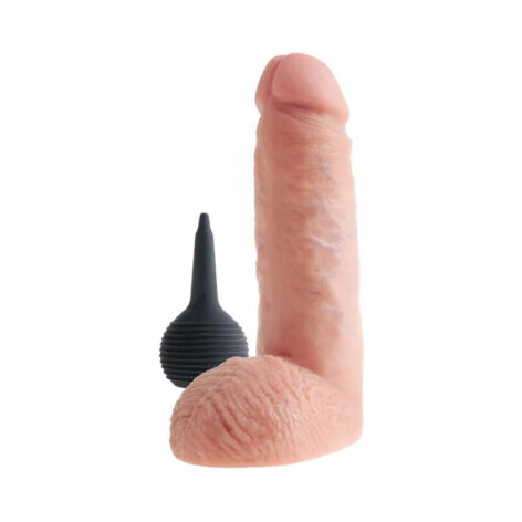 King Cock 8in Squirting Dildo w/Balls Beige, Pipedream