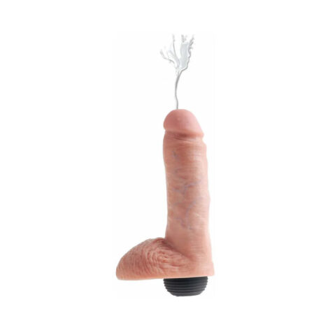 King Cock 8in Squirting Dildo w/Balls Beige, Pipedream