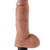 King Cock 8in Vibrating Dildo w/Balls Tan, Pipedream