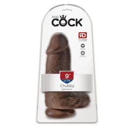 King Cock 9 Inch Chubby Dildo w/Balls Brown