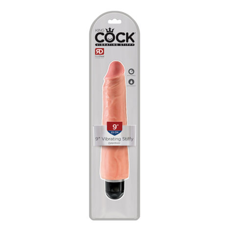 King Cock 9 Inch Vibrating Stiffy Dildo Beige