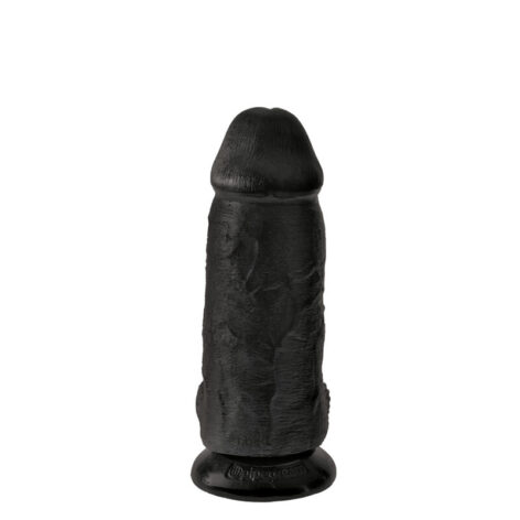 King Cock 9in Chubby Dildo w/Balls Black, Pipedream