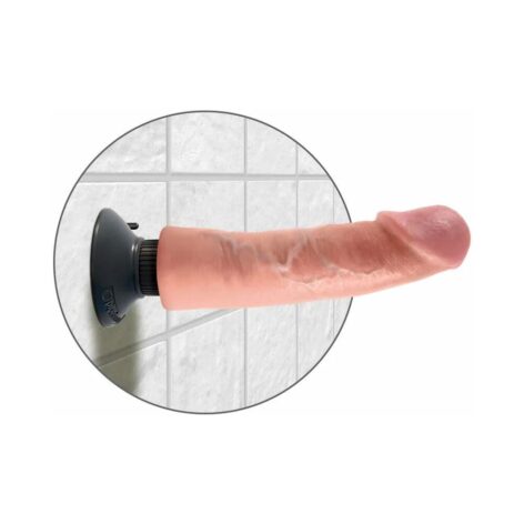 King Cock 9in Vibrating Dildo w/Suction Cup Beige, Pipedream