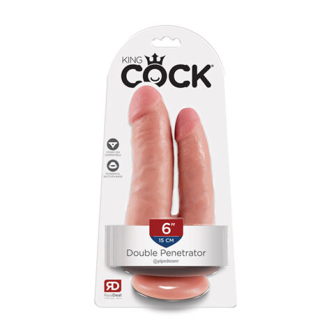 King Cock Double Penetrator 6 Inch Dildo Beige