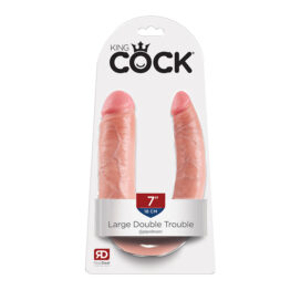 King Cock Double Trouble Large Dildo Beige