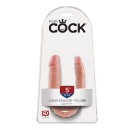 King Cock Double Trouble Small Dildo Beige