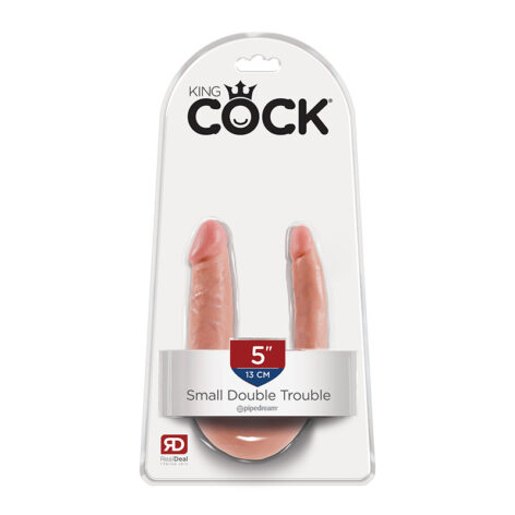 King Cock Double Trouble Small Dildo Beige