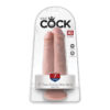 King Cock Two Cocks One Hole 7 Inch Dildo Beige
