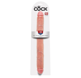 King Cock 16 Inch Thick Double Dildo Beige