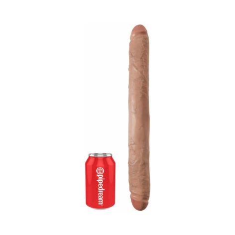 King Cock 16in Thick Double Dildo Tan, Pipedream