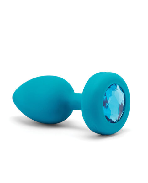 B-Vibe Vibrating Jewel Anal Plug Aquamarine S/M