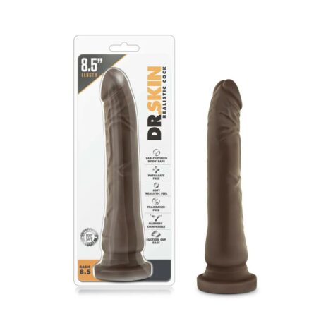 Dr. Skin Basic 8.5in Dildo w/Suction Cup Chocolate, Blush