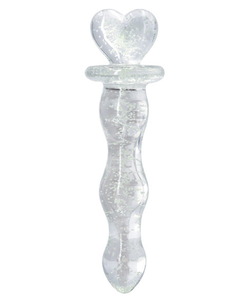 Firefly Heart a Glow Glass Dildo Clear