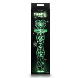 Firefly Heart a Glow Glass Dildo Clear