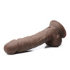 Fleshstixxx 8in Vibrating Dildo w/Balls Brown