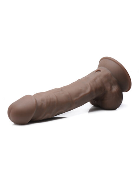 Fleshstixxx 8in Vibrating Dildo w/Balls Brown