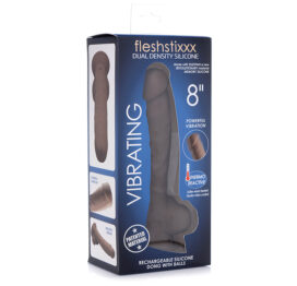 Fleshstixxx 8in Vibrating Dildo w/Balls Brown