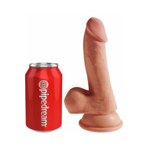 King Cock Plus 6.5in Triple Density Dildo w/Balls Tan