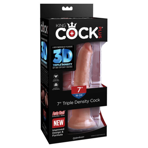 King Cock Plus 7in Triple Density Dildo Tan