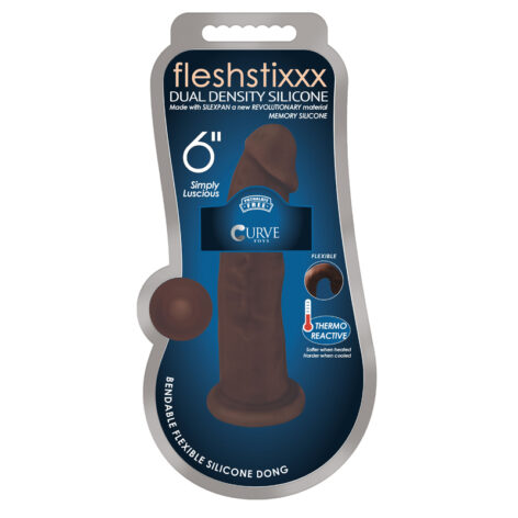 Fleshstixxx 6 Inch Silicone Dong Chocolate