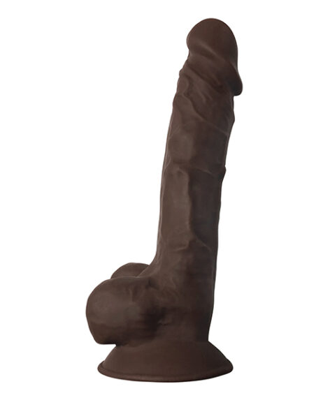 Fleshstixxx 7in Silicone Dong w/Balls Chocolate
