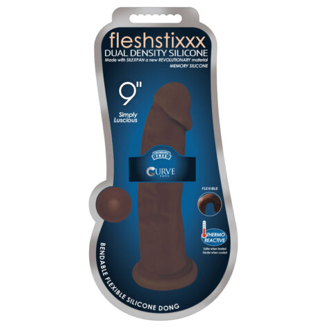 Fleshstixxx 9 Inch Silicone Dong Chocolate