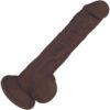 Fleshstixxx 9in Silicone Dildo w/Balls Chocolate