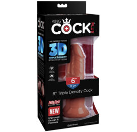 King Cock Plus 6in Triple Density Dildo Brown