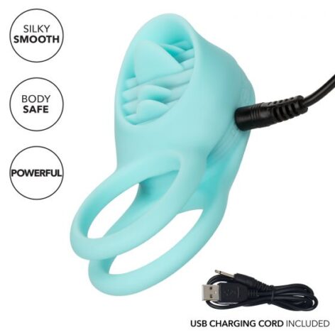 French Kiss Enhancer Cock Ring Blue, CalExotics