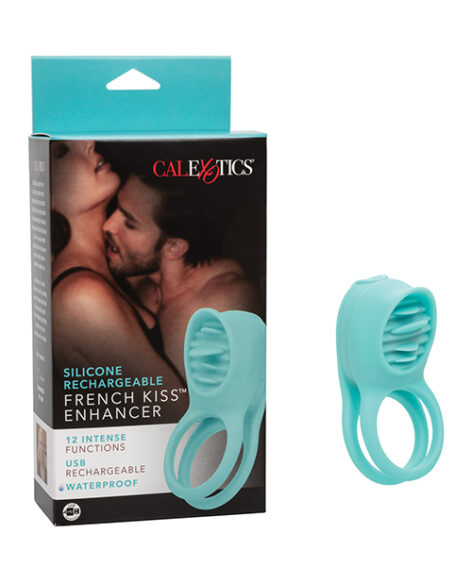 French Kiss Enhancer Cock Ring Blue, CalExotics