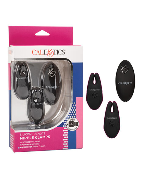 Silicone Remote Nipple Clamps Black, CalExotics