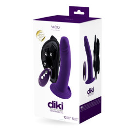 VeDO Diki Vibrating Dildo with Harness Purple