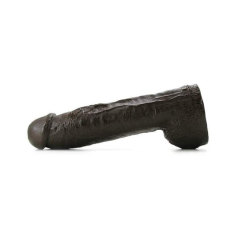 BAM Dildo 13in w/Balls Chocolate Black, Doc Johnson