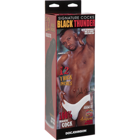 Black Thunder 12 Inch Realistic Cock, Doc Johnson