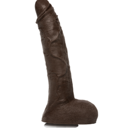 Jason Luv Dildo 10in w/Balls Chocolate Black, Doc Johnson