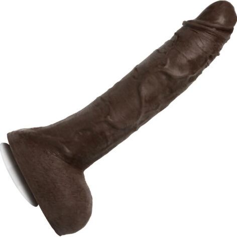 Jason Luv Dildo 10in w/Balls Chocolate Black, Doc Johnson