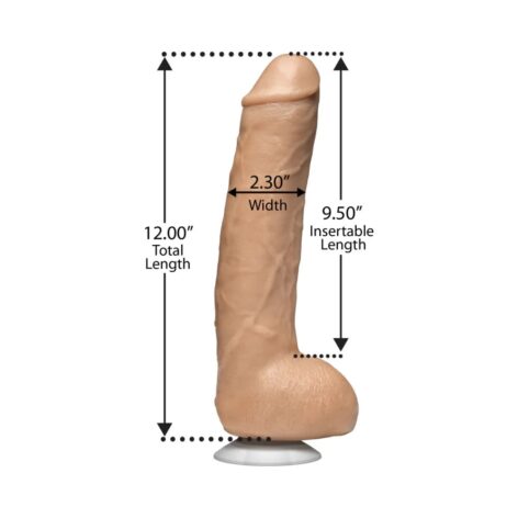 John Holmes Realistic Cock 12" w/Balls Vanilla, Doc Johnson