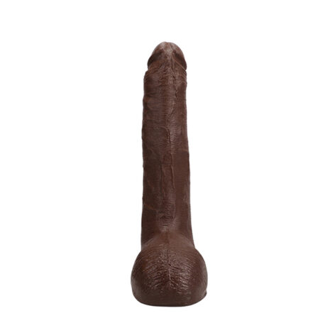 Ricky Johnson Dildo 10" w/Balls Chocolate Black, Doc Johnson