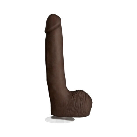 Rob Piper Dildo 10.5in w/Balls Chocolate Black, Doc Johnson