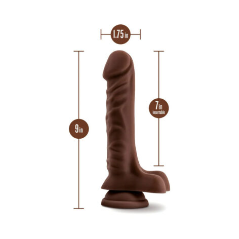 DJ Dildo Loverboy 9in w/Balls Chocolate, Blush