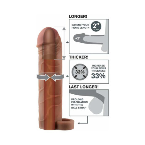 Fantasy X-Tensions Perfect 2" Extension w/Ball Strap Brown
