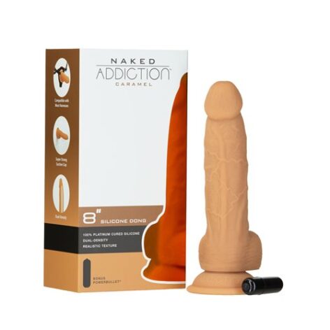 Naked Addiction 8 Inch Silicone Dong Caramel