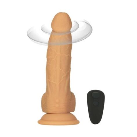 Naked Addiction 8" Rotating Vibrating Dildo w/Balls Caramel