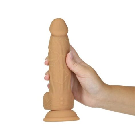 Naked Addiction 8" Rotating Vibrating Dildo w/Balls Caramel