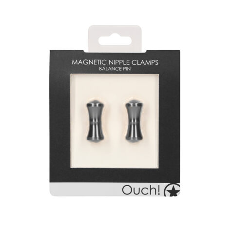 Ouch Magnetic Nipple Clamps Balance Pin Grey 2pc